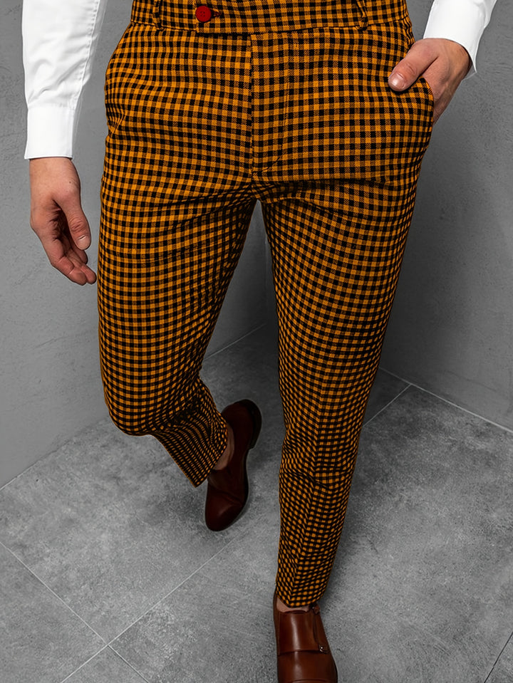 New Men's Plaid Casual Pants Business Social Suit Pants