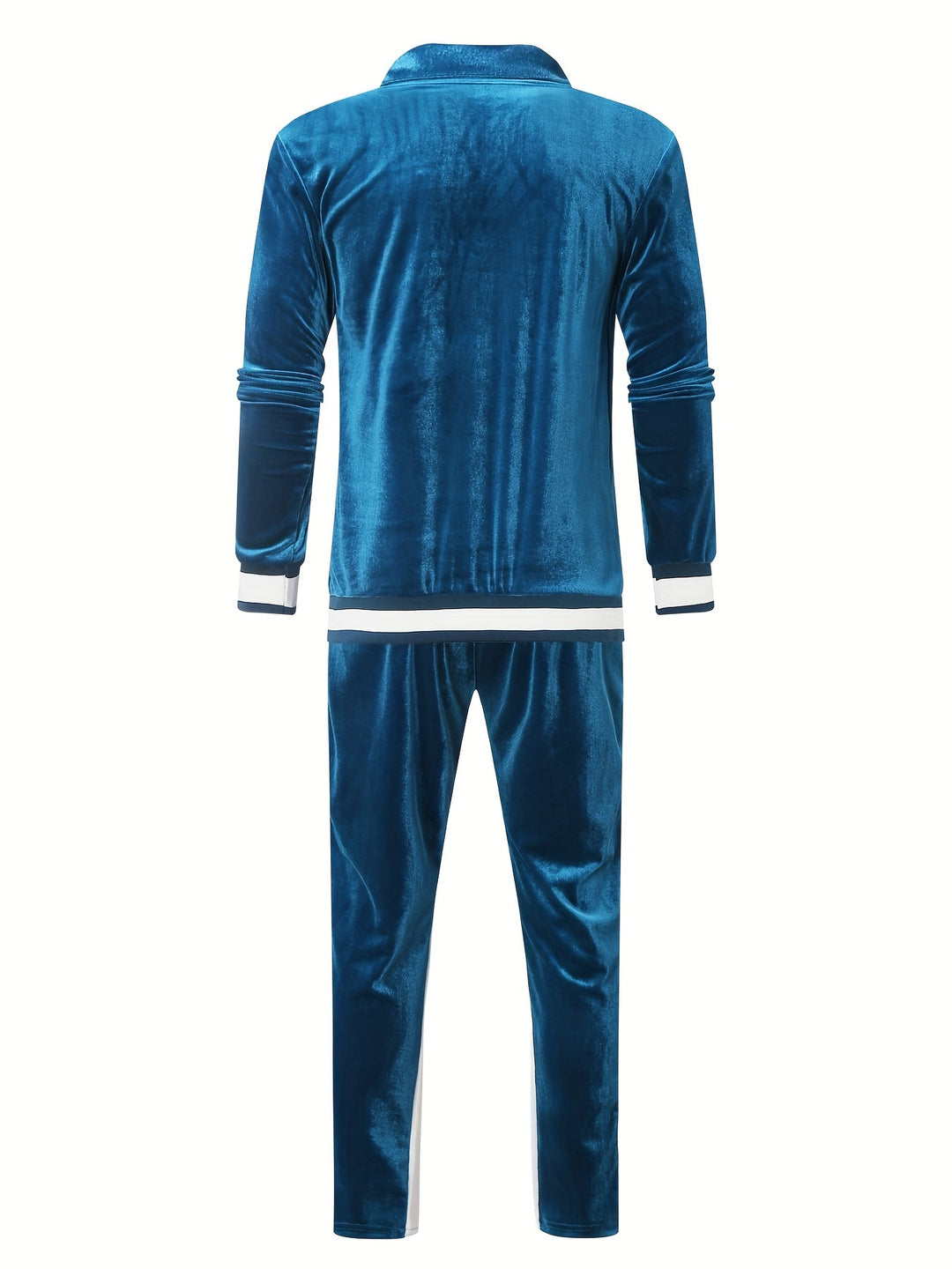 Men's Classic Velvet Athletic Tracksuit Set for Gym and Running