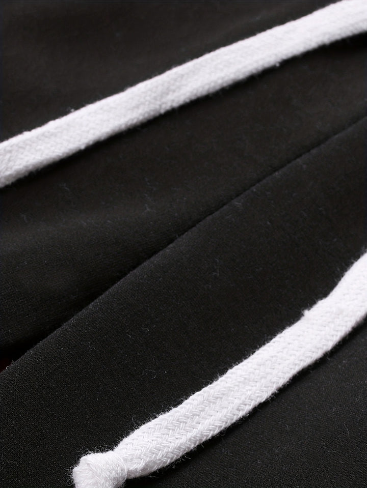 Chic Side-Striped Joggers, Men's Casual Waist Drawstring Sports Pants Sweatpants