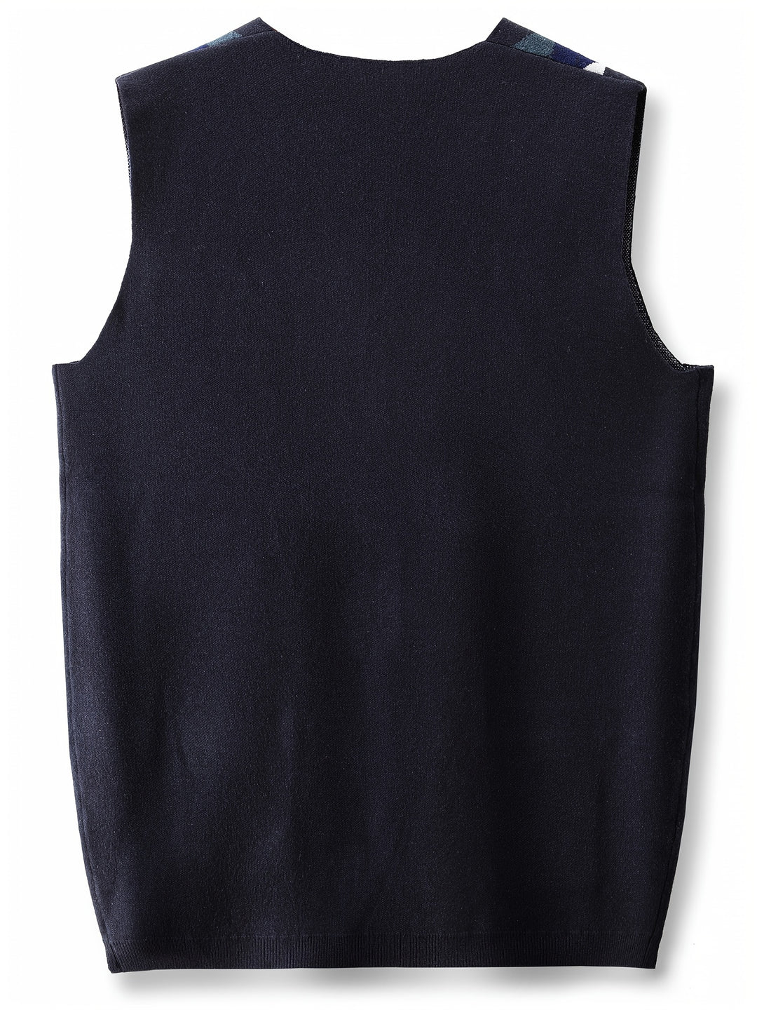 Men's Argyle Knitted Sleeveless Shirt, Active Mid Stretch V Neck Tank Top For City Walk Street Hanging Outdoor Activities