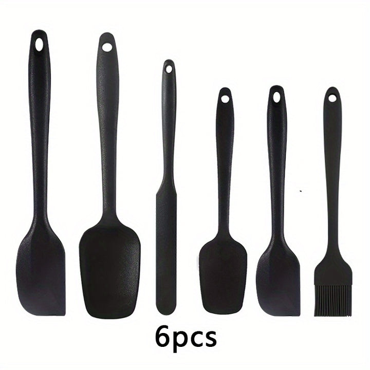 5pcs/6pcs, Large and Small Silicone Spatulas, Oil Brush, and Long Macaron Spatula - Essential Baking Supplies for Cakes, Cheese, and More