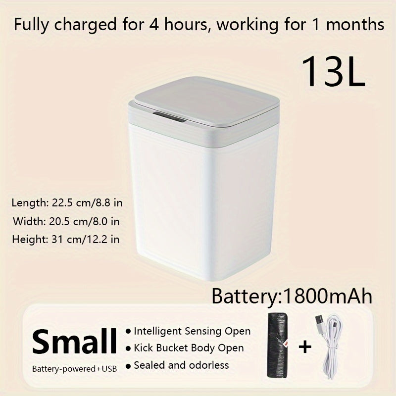 Smart Touchless Trash Can: Fully Automatic Multi-function Electric Touch Storage Bucket Automatic Motion Sensor Rubbish Bin With Lid, Electric Waterproof  For Home, Kitchen & Bathroom