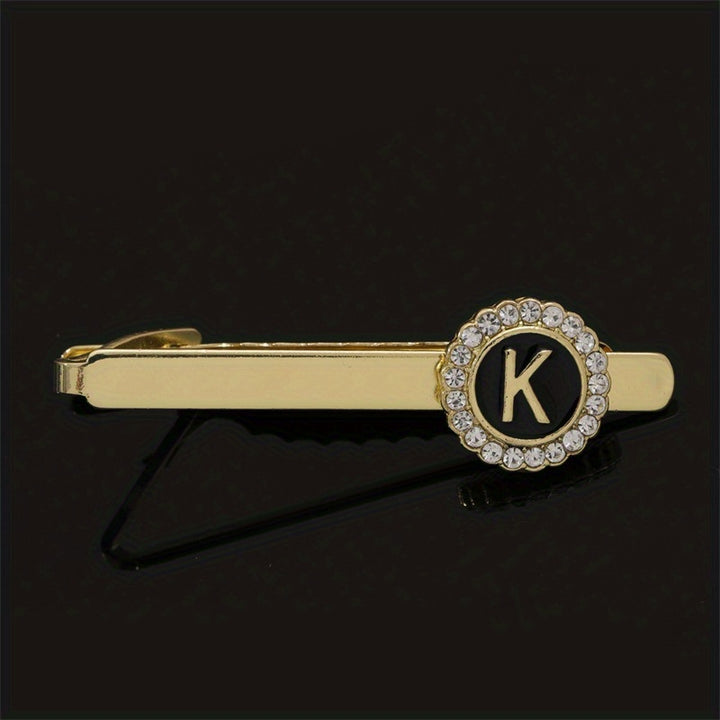 Men's Tie Clip Zirconia Initial Letter Lapel Clip Tie Clip Tie Accessories