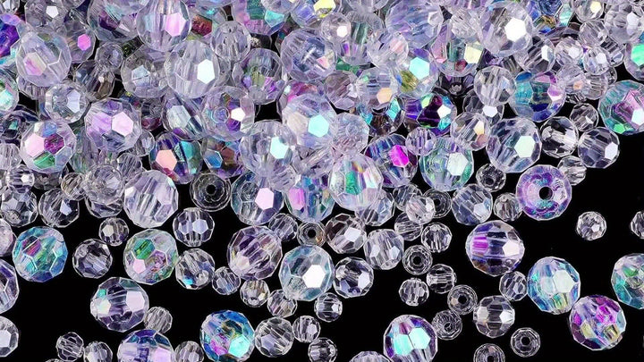 300pcs Assorted Crystal Beads For Jewelry Making With Container Box Glass Beads Bulk For DIY Necklace Bracelet Earring