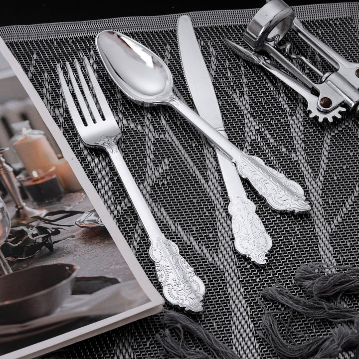 30pcs, Silvery Plastic Silverware, Silvery Plastic Tableware Including 10 Silvery Plastic Forks, 10 Spoons And 10 Knives, Premium Silver Disposable Cutlery Set For Parties, Holidays, Weddings, Hand Washable And Reusable