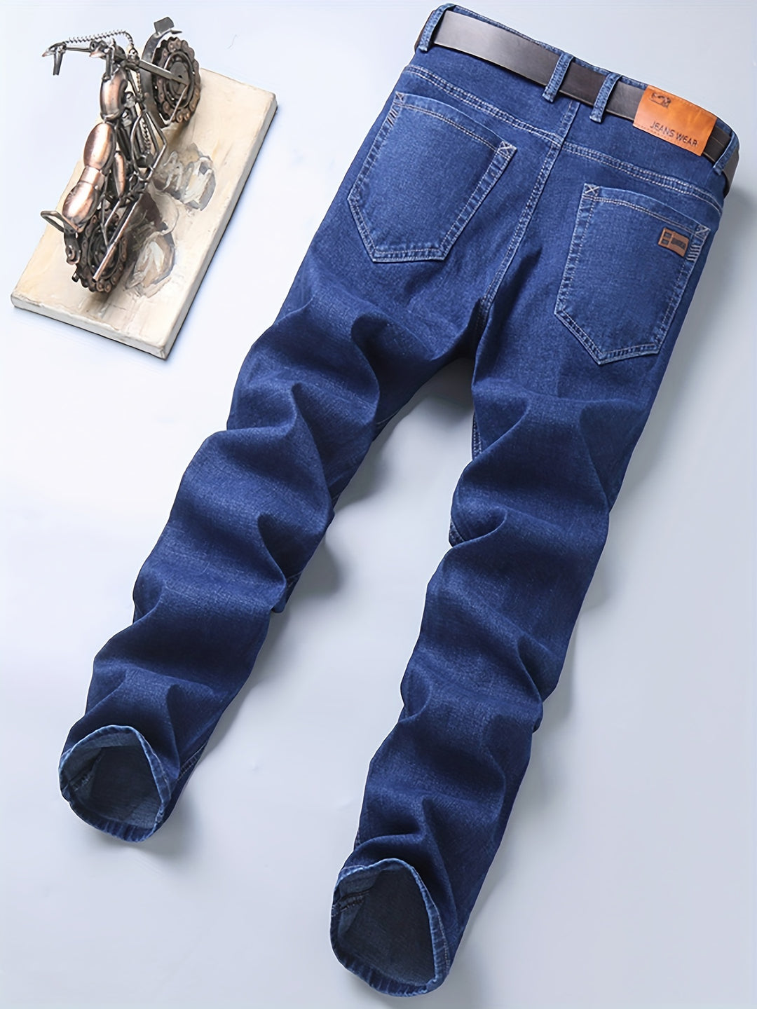 Regular Fit Jeans, Men's Casual Street Style Straight Leg Slightly Stretch Denim Pants For Spring Summer, Bottoms For Men, Gift For Men
