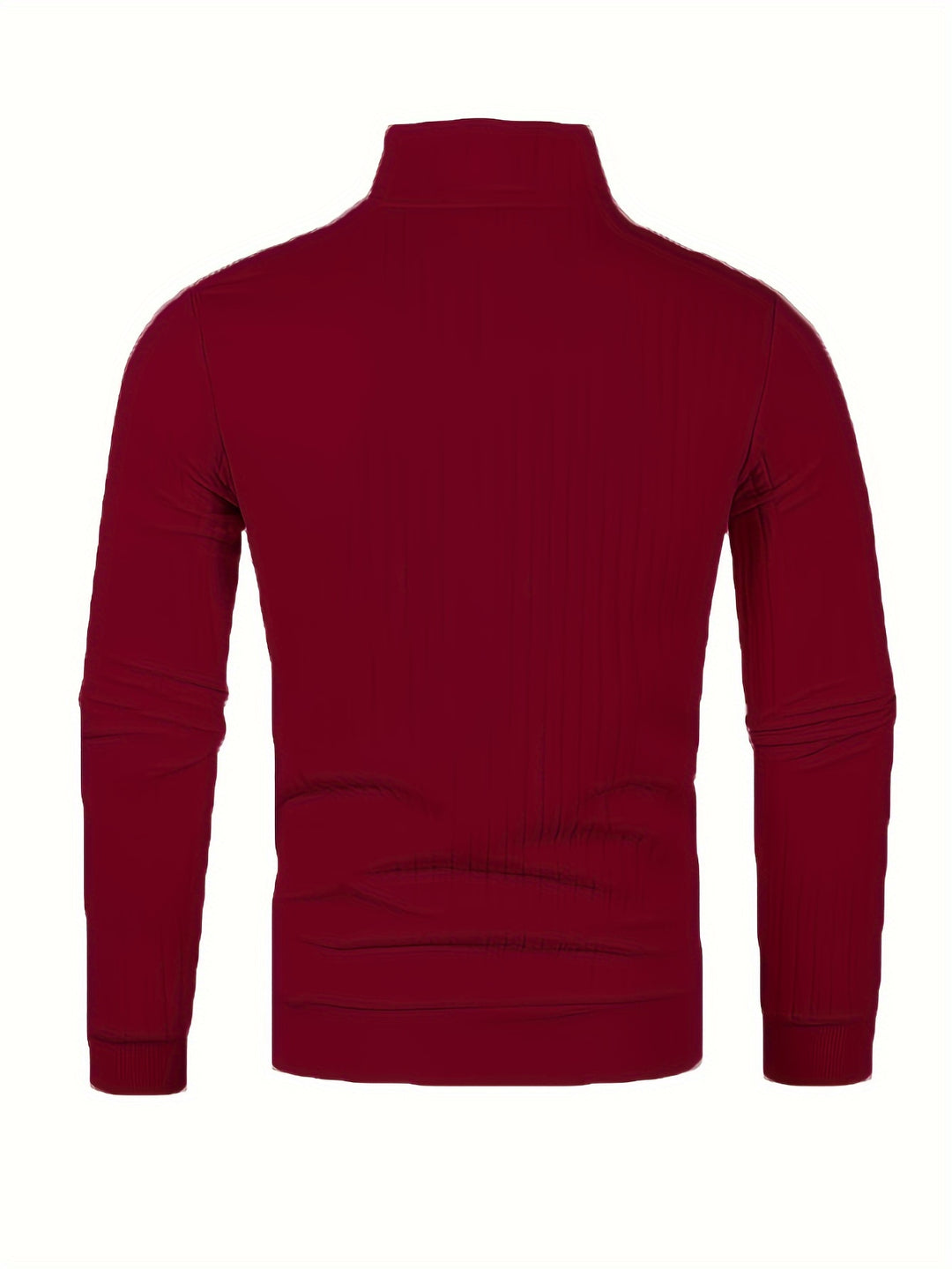 Ribbed Knitted Half Zipper Sweater, Men's Casual Warm Slightly Stretch Stand Collar Pullover Sweater For Men Fall Winter