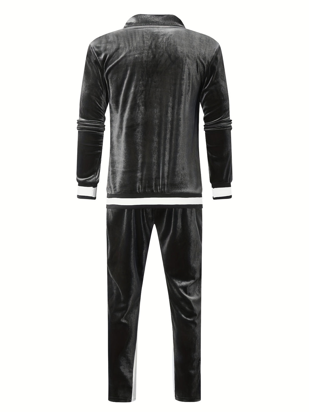 Men's Classic Velvet Athletic Tracksuit Set for Gym and Running