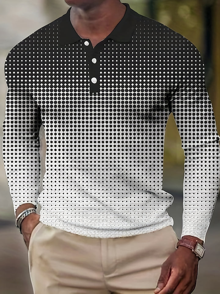 Men's Vintage Long Sleeve Lapel Shirt, Casual Slightly Stretch Lapel Button Up Lapel Shirt, Men's Clothing For Summer Outdoor