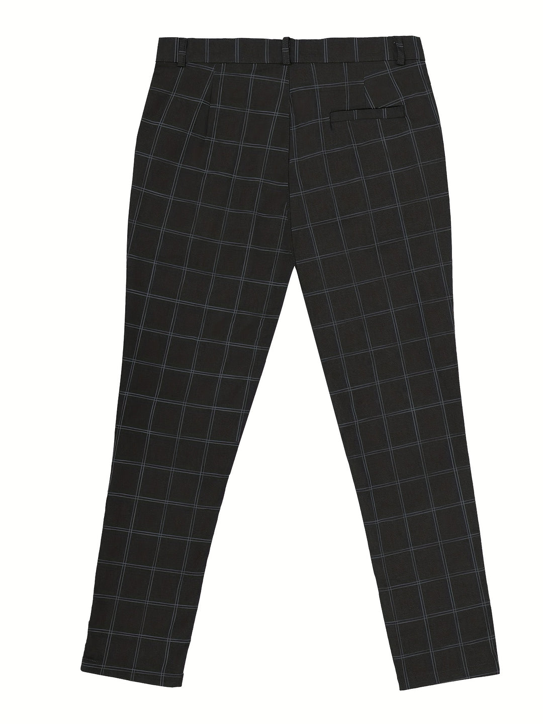 Slim Fit Plaid Slacks, Men's Casual Vintage Style Slightly Stretch Dress Pants For Business Banquet