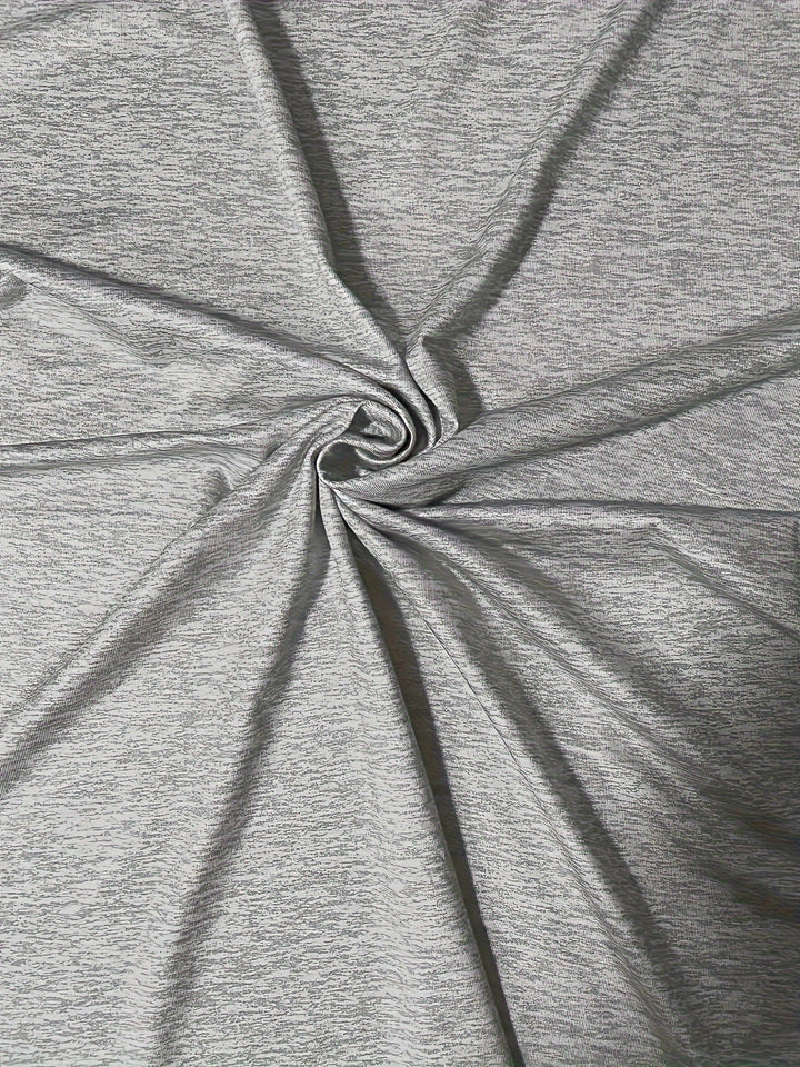 Plus Size Casual T-shirt, Women's Plus Heart Print Long Sleeve Round Neck Medium Stretch T-shirt