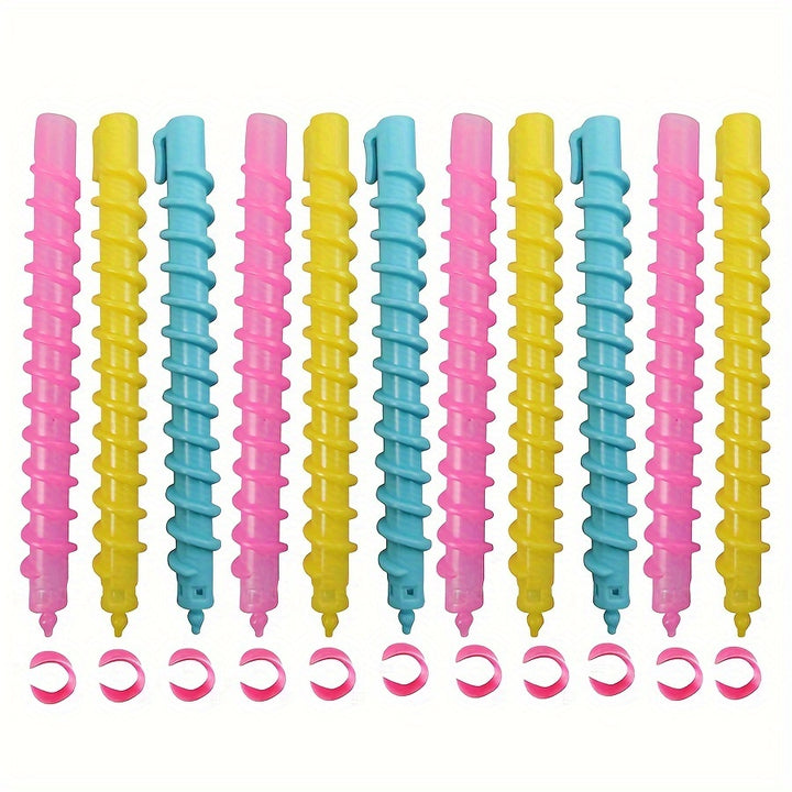 20pcs Hair Curler Set Spiral Hair Perm Rods DIY Plastic Long Barber Hairdressing Styling Curling Perm Rods