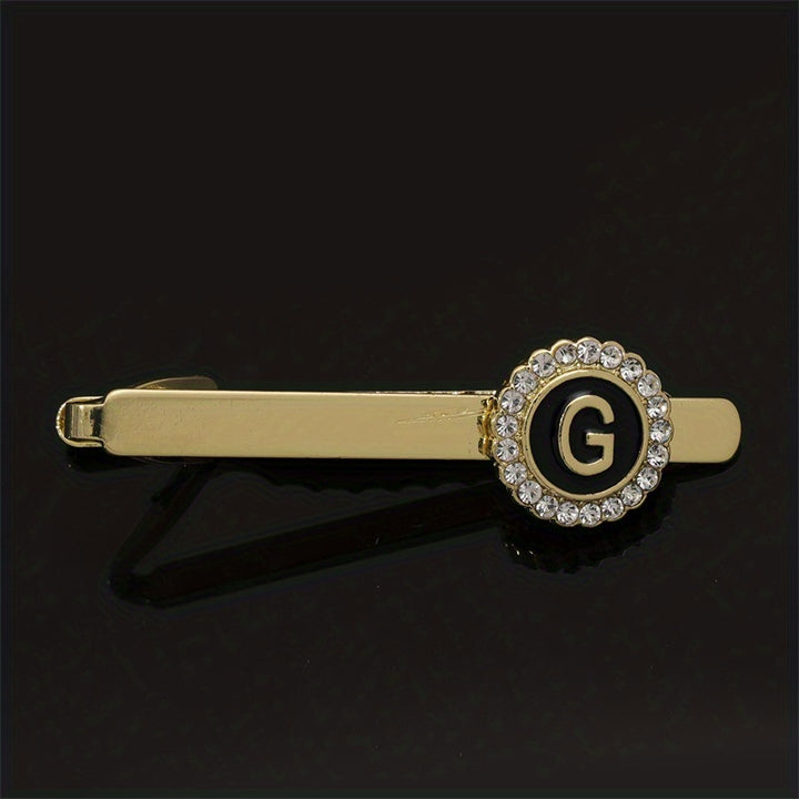 Men's Tie Clip Zirconia Initial Letter Lapel Clip Tie Clip Tie Accessories