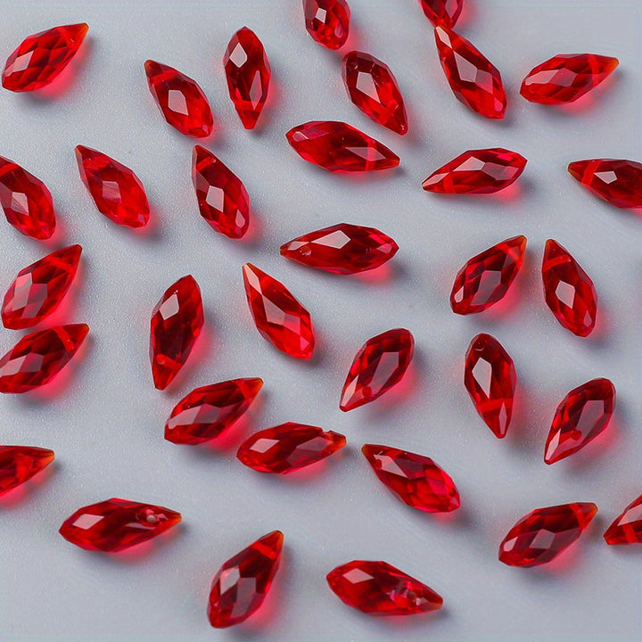 About 100pcs Teardrop Shape Pendants, Imitation Crystal Pendant 6*12mm AB Color Beads Pendants Jewelry Making DIY Supplies For Earrings Necklace Bracelet