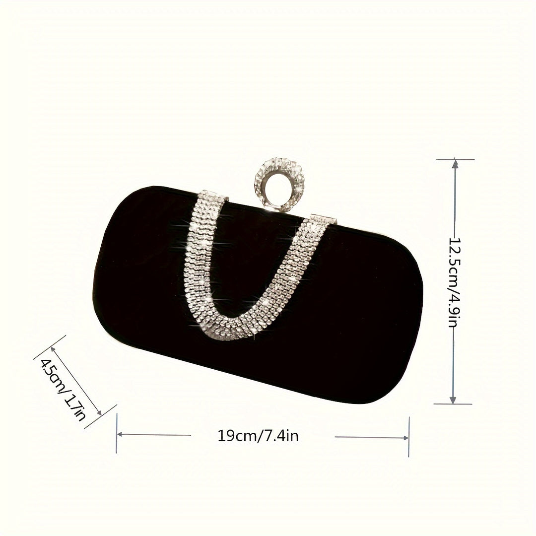 Women's Mini Rhinestone Clutch Bag. Shiny Banquet Bag, Suitable For Wedding Prom, Dinner, Any Party!