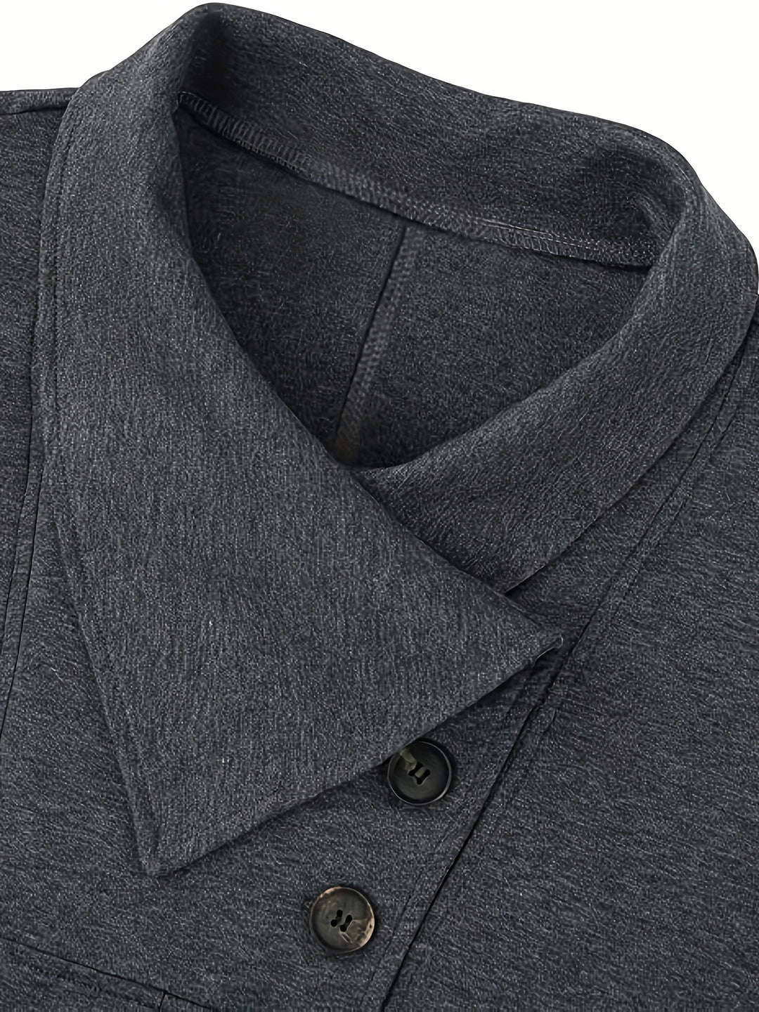 Solid Button Front Pleated Top, Casual Long Sleeve Top For Spring & Fall, Women's Clothing