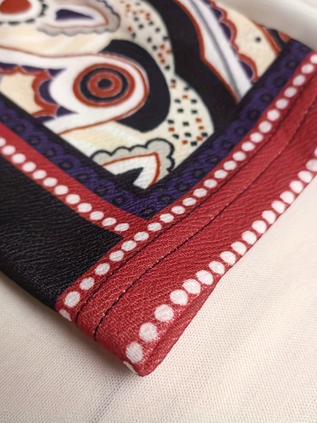 Plus Size Boho Dress, Women's Plus Cross & Paisley Print Long Sleeve Notched Neck Slight Stretch Maxi Slim Fit Dress