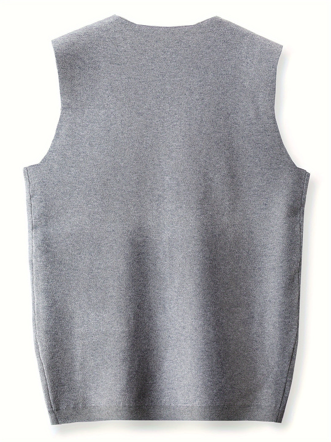 Men's Argyle Knitted Sleeveless Shirt, Active Mid Stretch V Neck Tank Top For City Walk Street Hanging Outdoor Activities