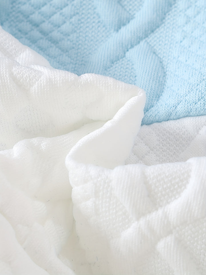 Toddler Baby Boys Stylish Outfit - Long Sleeve Stitching Pullover + Ripped Jeans Set