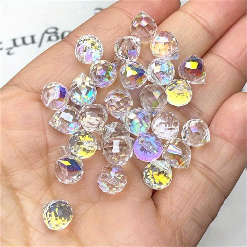 8mm 20pcs Austria AB Color Crystal Strawberry Beads Shiny Faceted Glass Beads For DIY Wedding Dress Jewelry Making Accessories