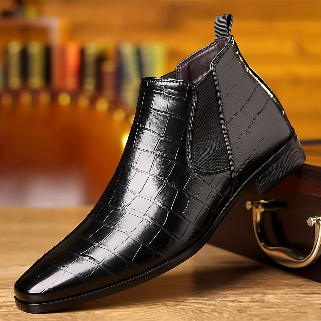 Men's Chelsea Boots, Casual Walking Shoes, Slip-on Sleek Boots