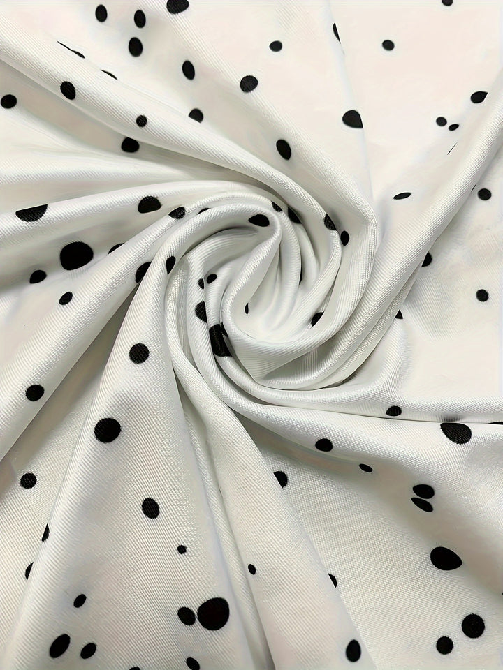 Plus Size Heart Print Top, Casual Crew Neck Long Sleeve Top, Women's Plus Size Clothing