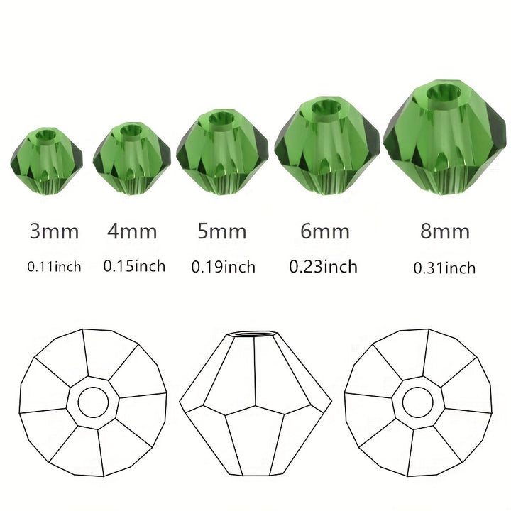 90pcs Austrian Crystal Element Bicone Beads  4mm Multicolor Faceted Glass Spacer Beads For Jewelry Making DIY Accessories Handmade Craft Beads Accessories