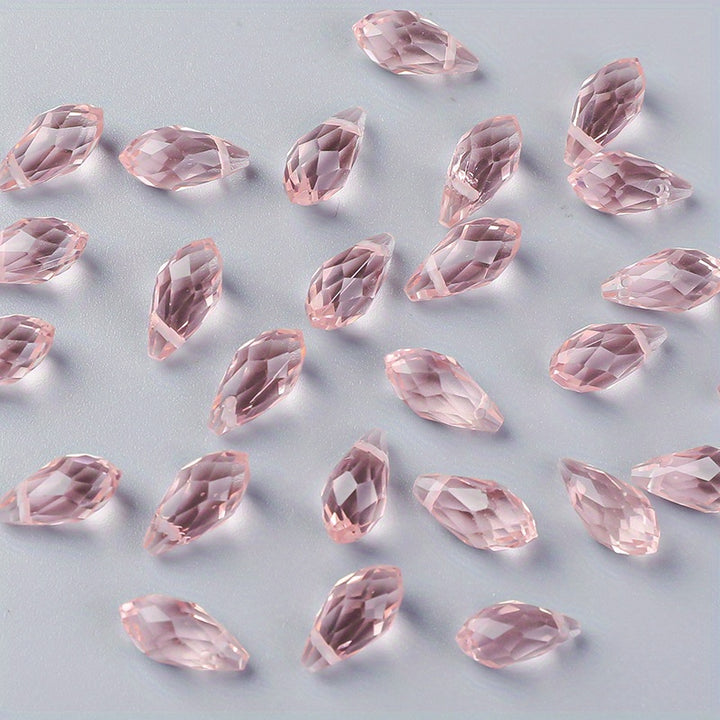 About 100pcs Teardrop Shape Pendants, Imitation Crystal Pendant 6*12mm AB Color Beads Pendants Jewelry Making DIY Supplies For Earrings Necklace Bracelet