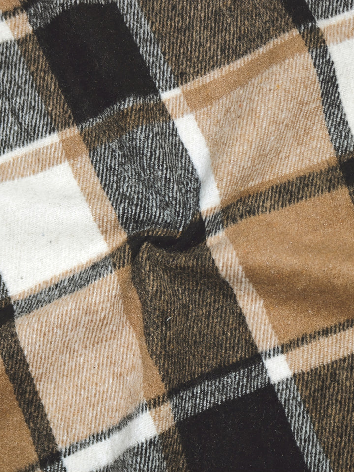 Oversized Plaid Shirt Jacket, Long Sleeve Button Up Casual Plaid Shacket For Spring & Fall, Women's Clothing