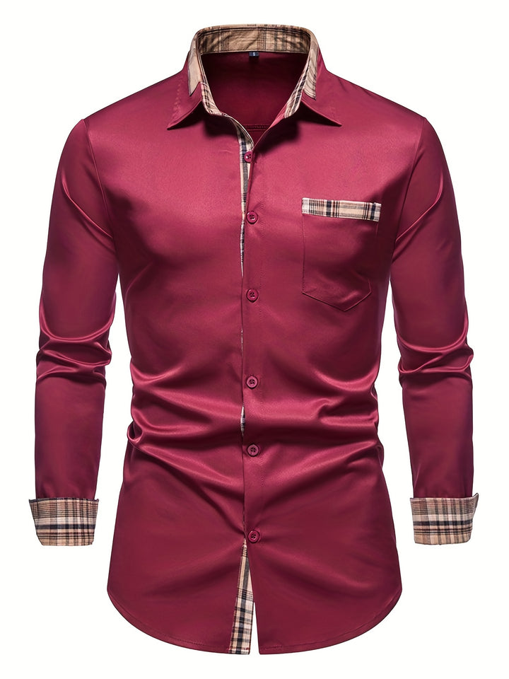 Men's Casual Plaid Button Down Shirt