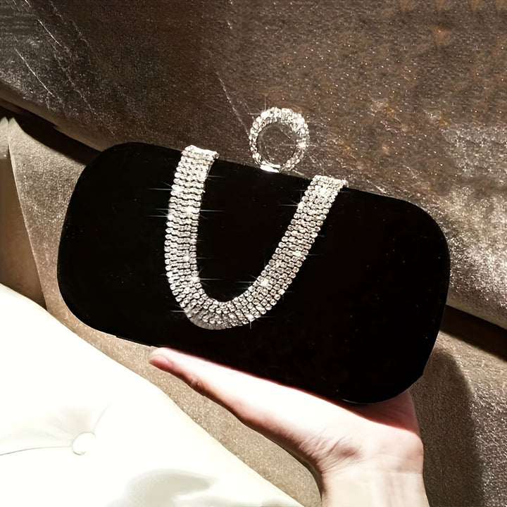 Women's Mini Rhinestone Clutch Bag. Shiny Banquet Bag, Suitable For Wedding Prom, Dinner, Any Party!