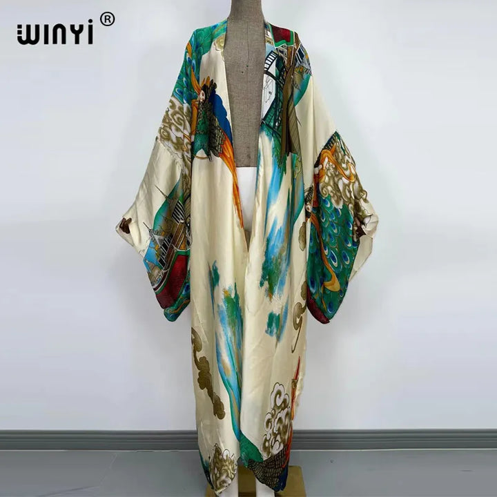 Boho Maxi KIMONO with Double-Sided Print - Wholesale Available