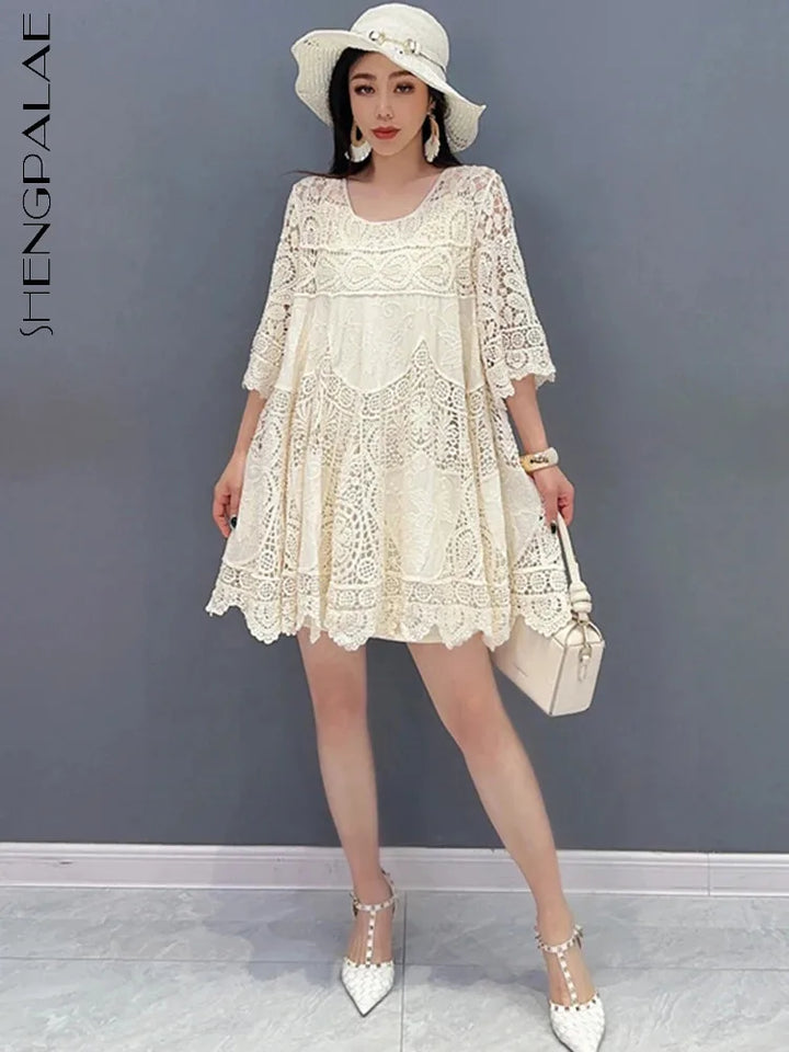 2024 Spring Lace Dress | Cute & Elegant | Loose Fit | SHENGPALAE