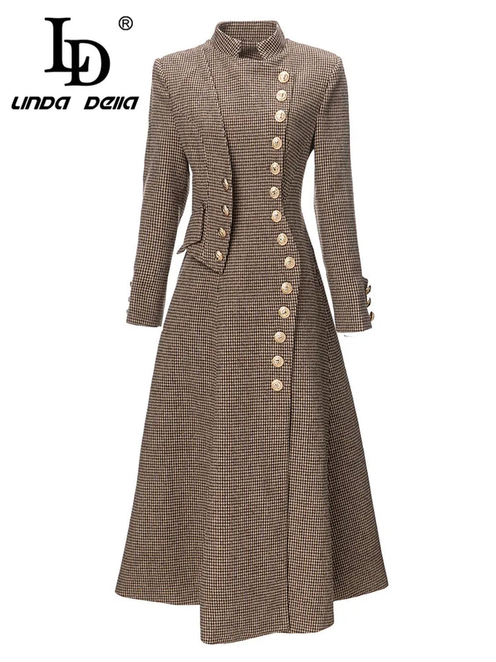 Stylish LD LINDA DELLA 2023 Winter Coat - Elegant Single-breasted Solid Color - Women's Sizes
