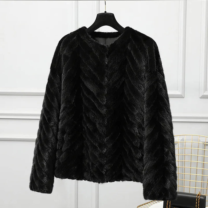 New Outwear for Women: Real Mink Fur Coat - 2021 Winter Luxury Jacket