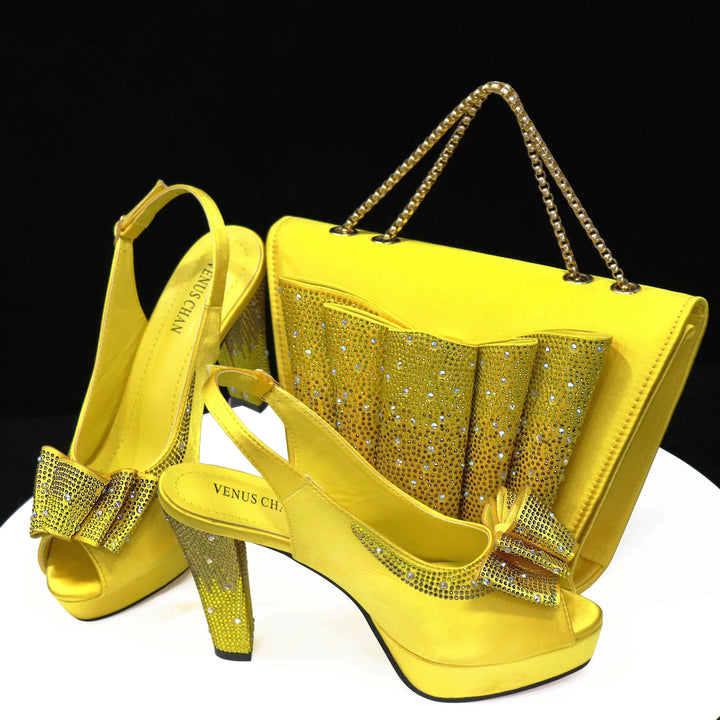 MEOD Italian Shoe and Bag Set New 2024 Women Shoes and Bag Set In Italy yellow Italian Shoes with Matching Bag  !B
