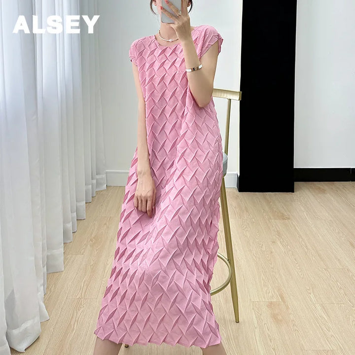 French Style Pleated Vest Dress | ALSEY Miyake | High Sense Cold Fashion