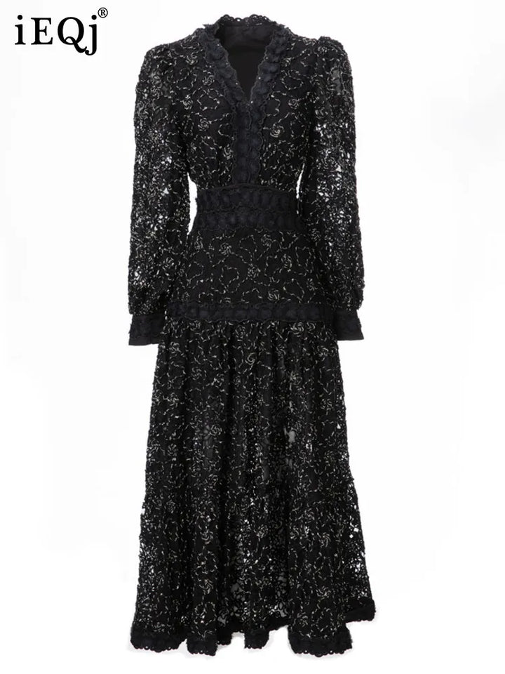 Elegant Black Lace Party Dress for Women - Spring 2023 Collection