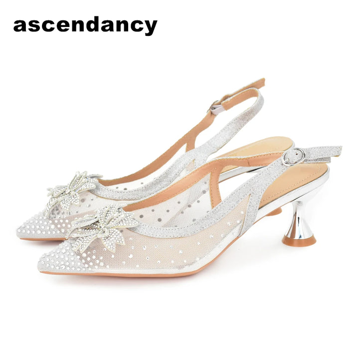 Stunning African Wedding Shoes with Rhinestone Detail and High Heels - Perfect for Brides and Parties!
