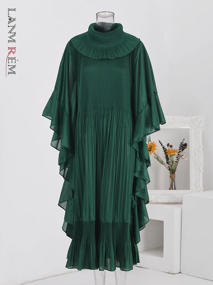 Elegant Ruffled Pleated Dress for Women - Spring 2024 Collection