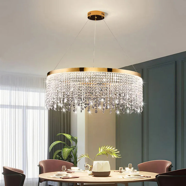 Modern Minimalist Luxury Crystal Chandelier Hotel Lobby Living Room Bedroom Led Indoor  Pendant Lighting Hanging Lamp