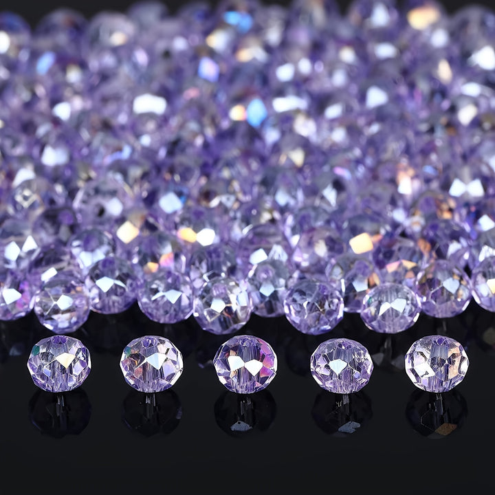 50-80pcs 6/8mm Purple Artificial Crystal Glass Faceted Beads For Jewelry Making DIY Perfect Bracelet Necklace Ring Arts And Craft Supplies