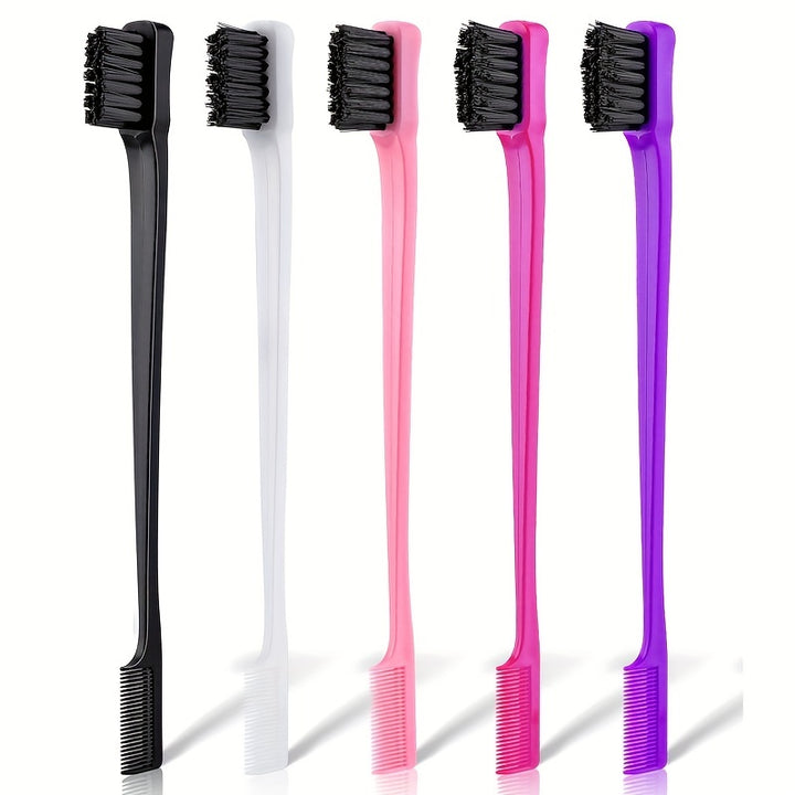 5pcs/Set Hair Edge Brush Set Multifunctional Double Sided Control Hair Brush Eyebrow Brush Edge Control Hair Brush Hair Care Tools