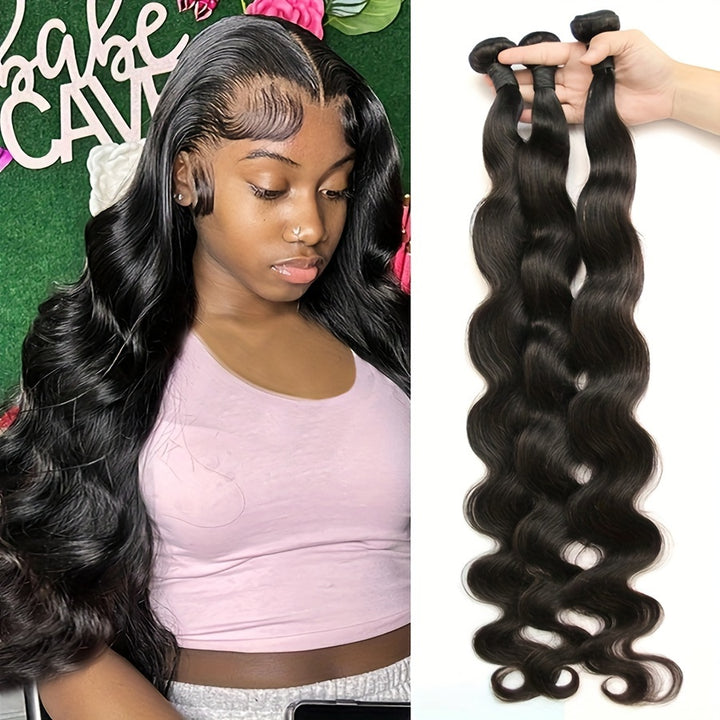 3 Bundles Body Wave Human Hair Bundles 32 Inch 3 Bundle Deals Body Wave Hair Remy Hair Extensions Natural Color